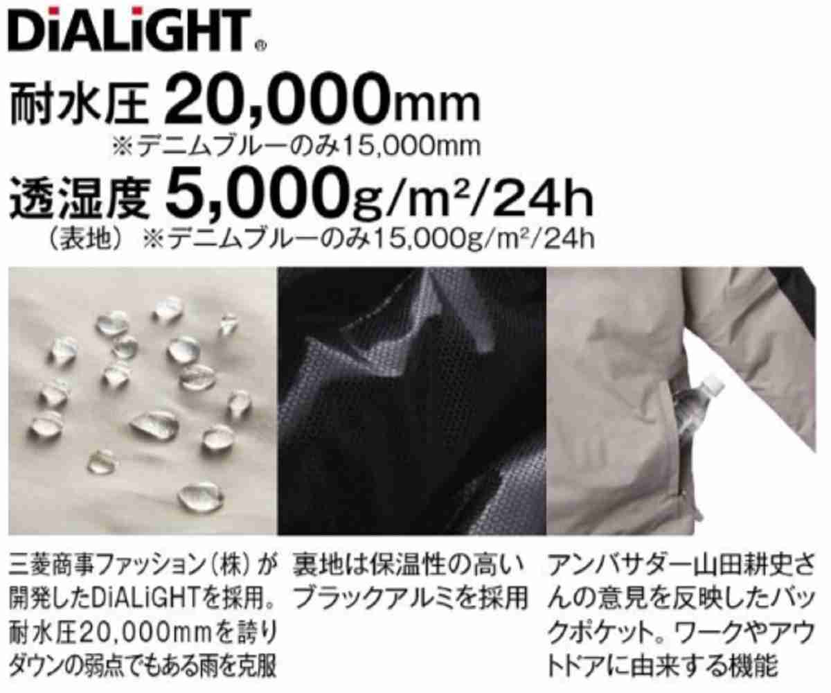 ワークマン「イージスフュージョンダウンジャケット」は高撥水で蒸れにくい