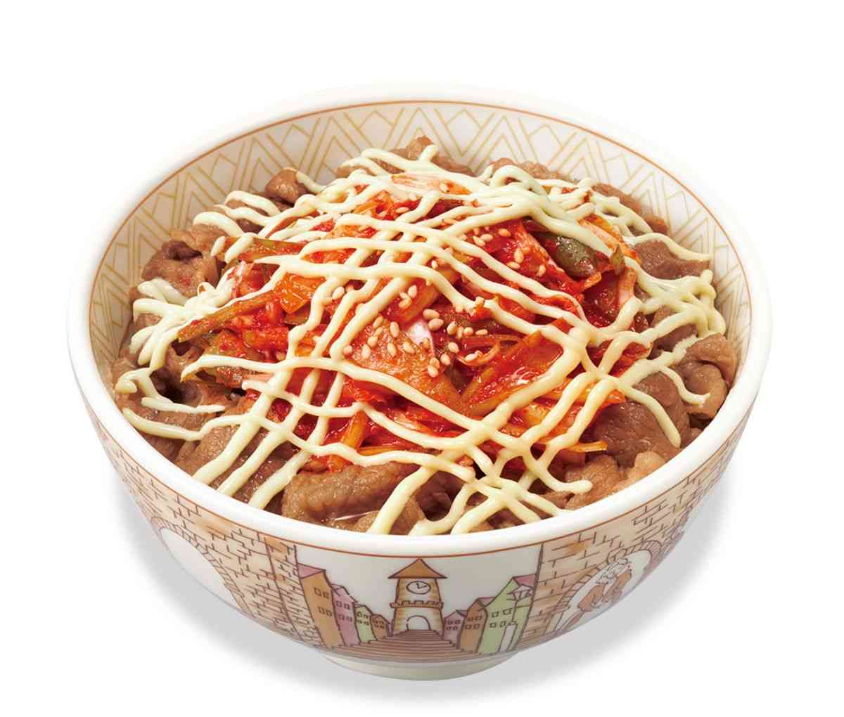 すき家2023年秋冬の新商品「マヨねぎキムチ牛丼」