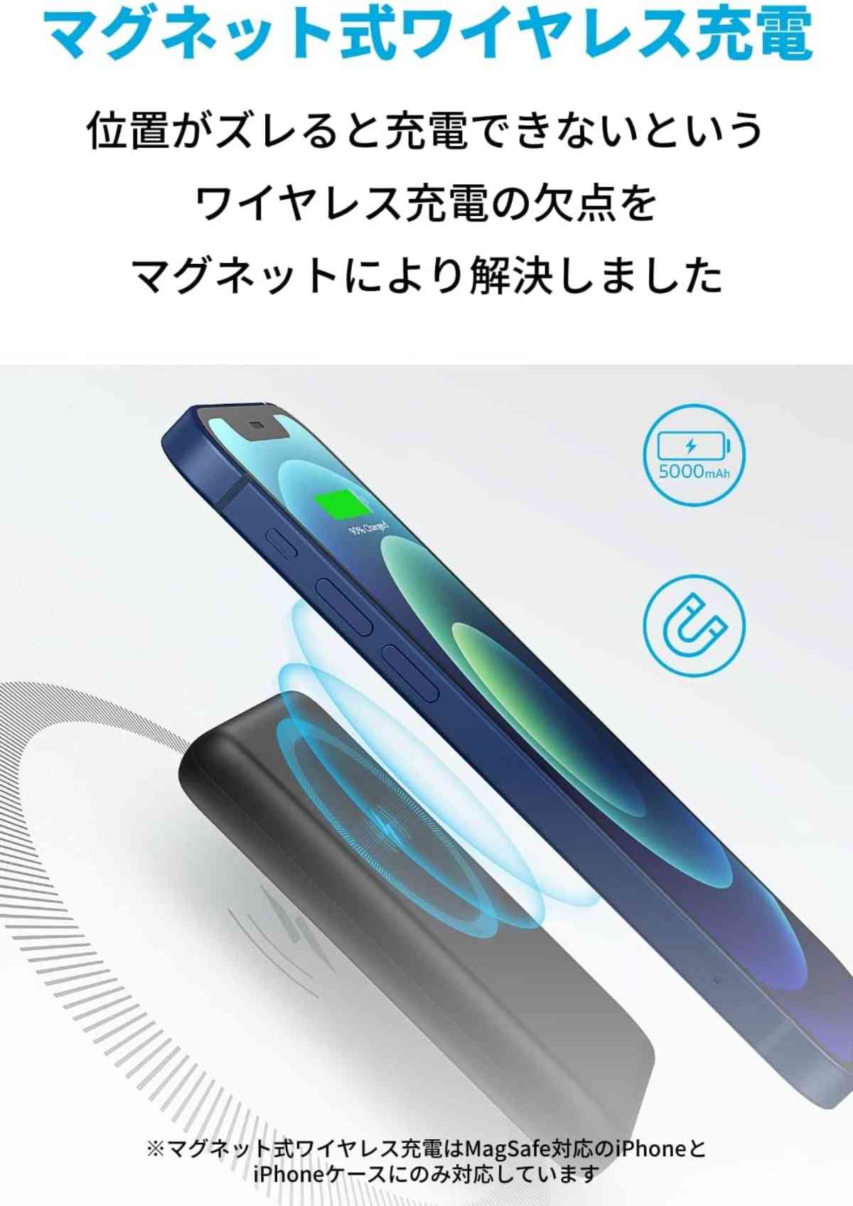 アンカーの「Anker PowerCore Magnetic 5000」はマグネット式充電器