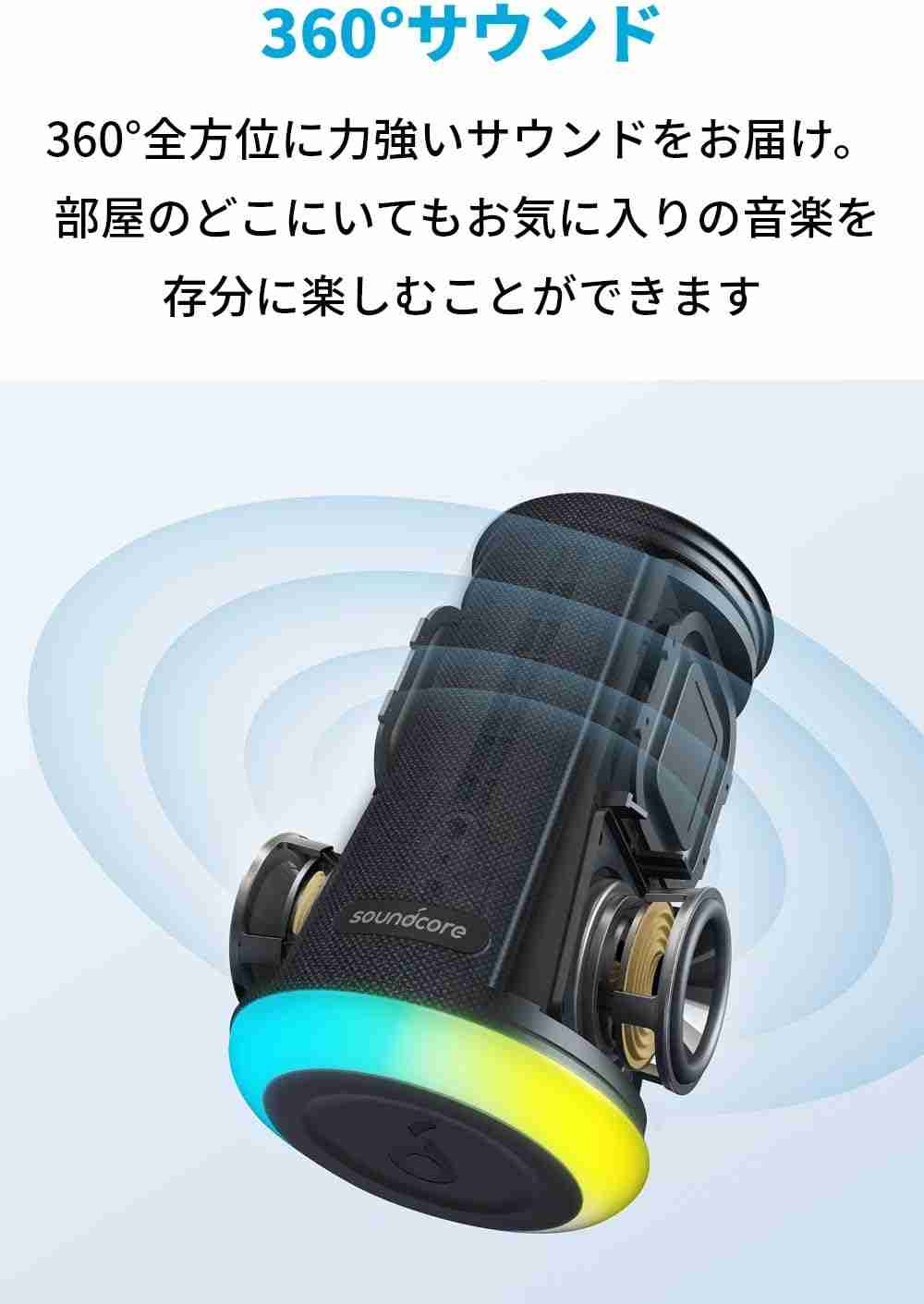 アンカー「Anker Soundcore Flare Mini」は360°サウンド