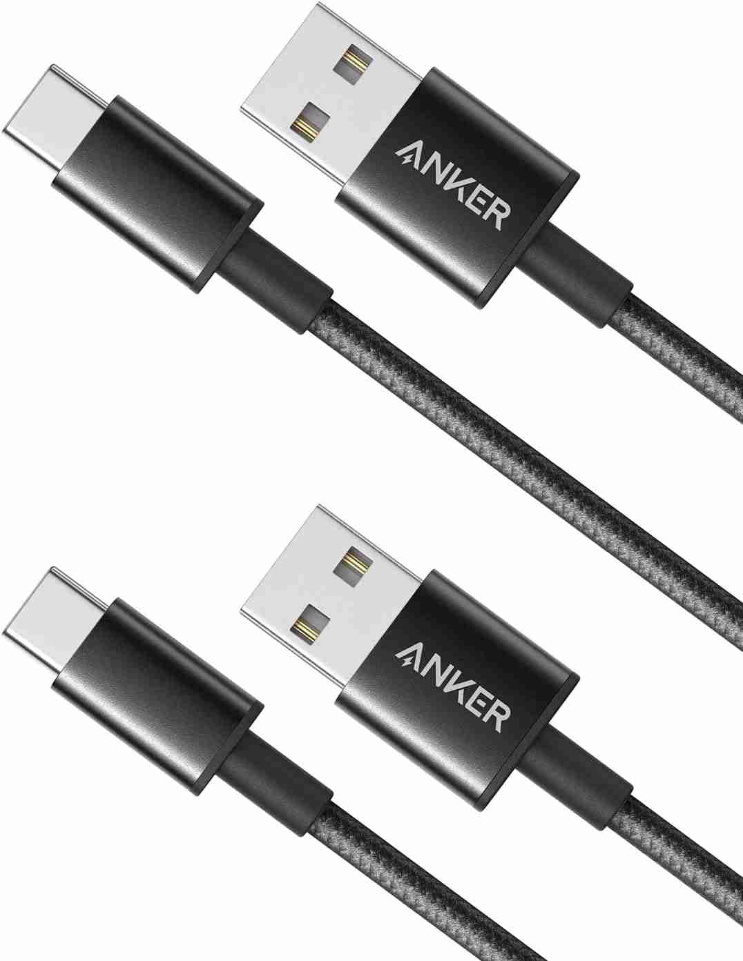 「Anker 高耐久ナイロン USB-C & USB-A ケーブル (USB2.0対応)」は2本セットで税込990円