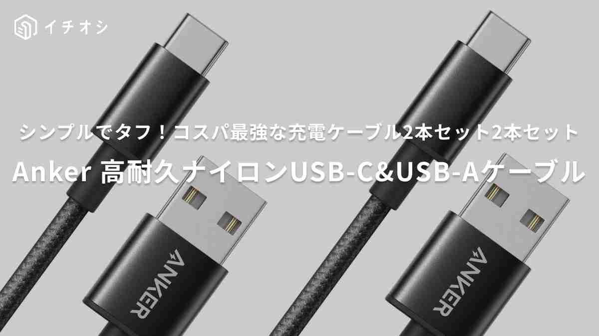 Anker「Anker 高耐久ナイロン USB-C & USB-A ケーブル (USB2.0対応)」がおすすめ！