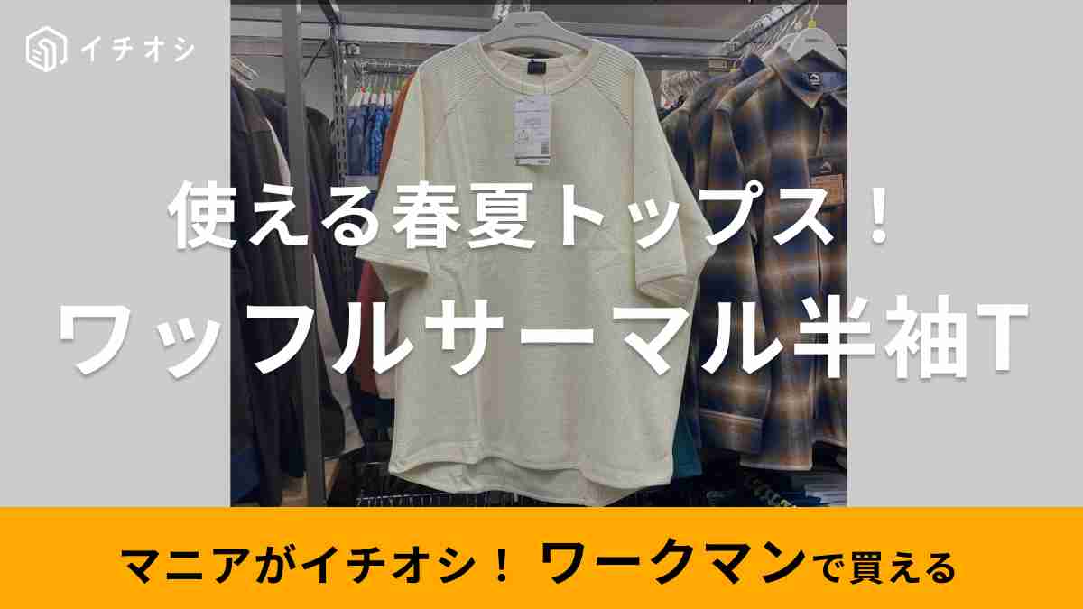 ワークマン「ふんわりワッフルサーマル半袖クルーネック」は着心地最高！