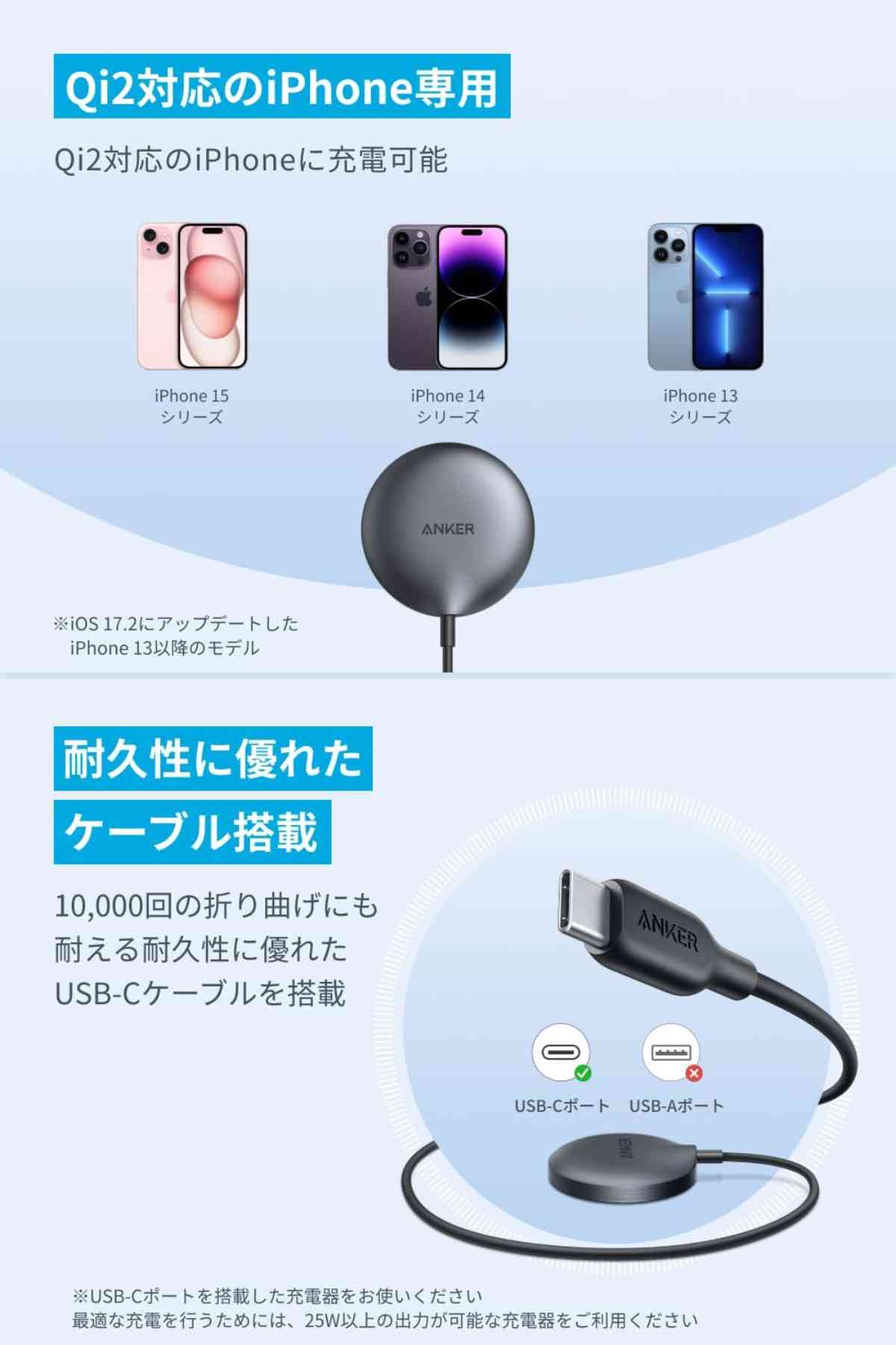 Ankerの「Anker MagGo Wireless Charger (Pad) 」