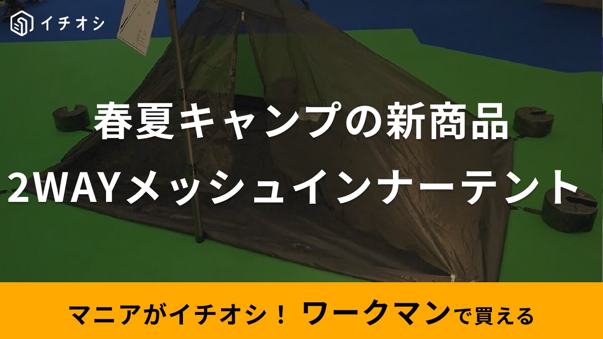 2024年3月発売「最新キャンプギアが3900円」【ワークマン】のメッシュテントは2WAYでめちゃお得～！
