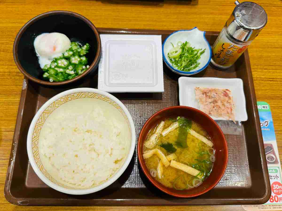 【すき家】納豆まぜのっけ朝食　330円（※ごはんをミニサイズに変更）