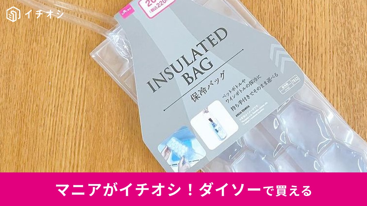 ダイソー「保冷バッグ」の斬新すぎるアイデア！冷凍庫で凍らせて使うから冷たい飲み物の持ち運びに◎