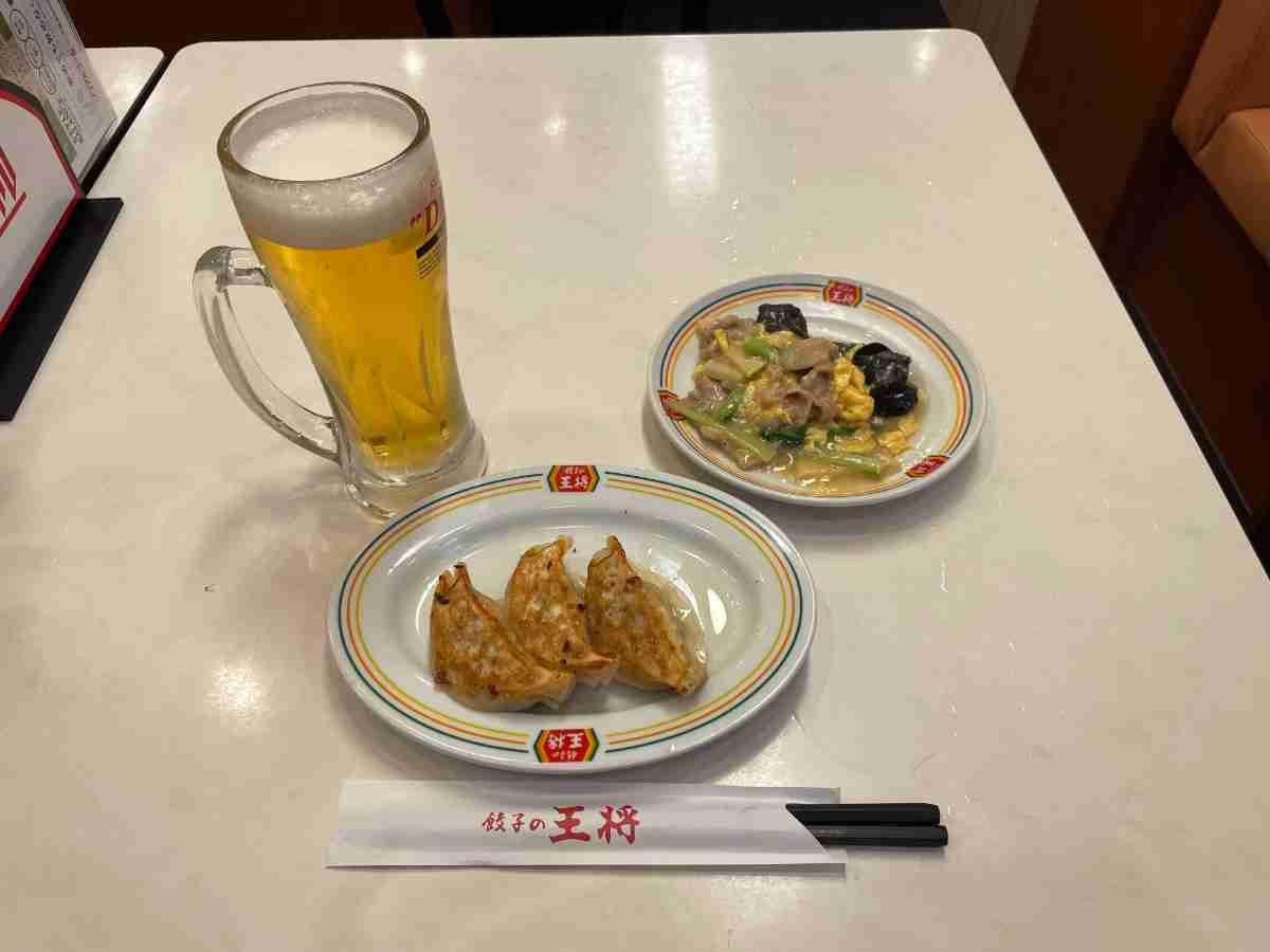 【餃子の王将】のビール＋ジャストサイズメニューでちょい飲み！