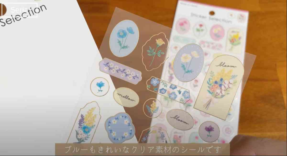 セリアの「デザインシール flower brooch」