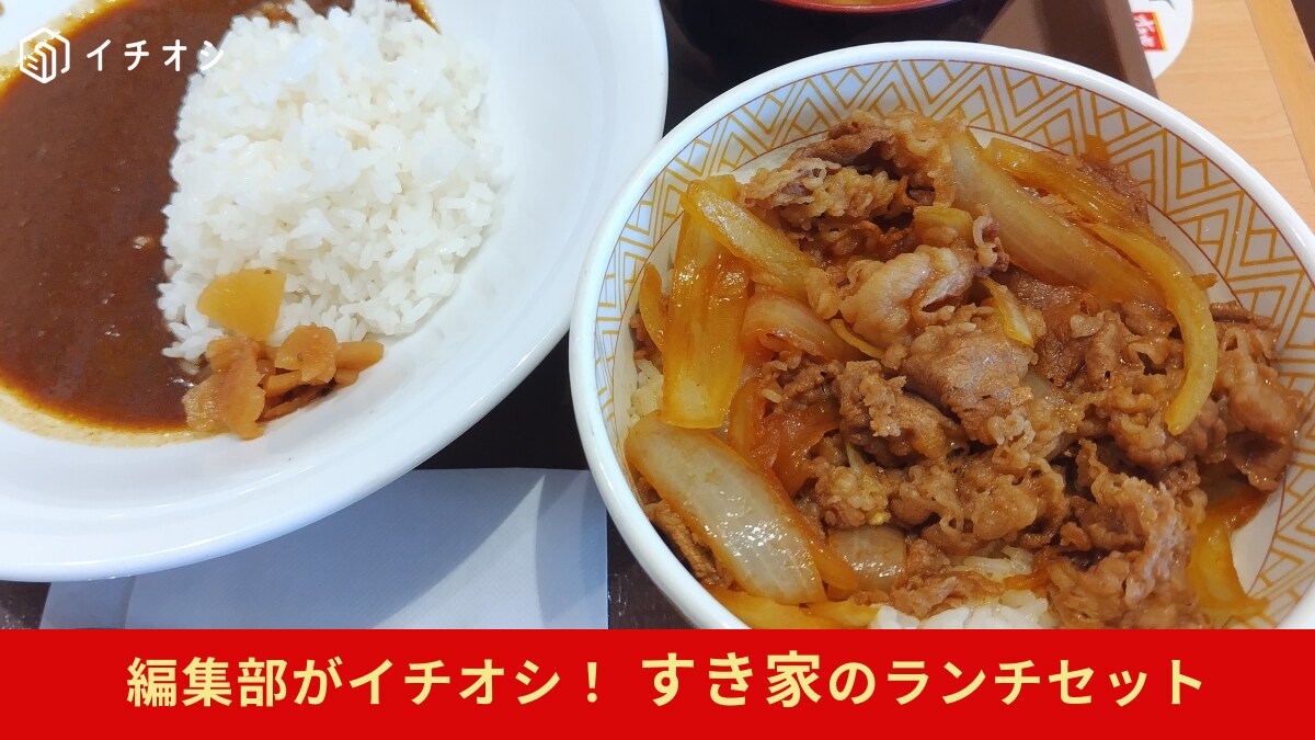 【すき家】の「牛丼Wセットランチ」ってお得すぎん!?カレーと味噌汁もセットで680円！満腹になりたいお昼に◎