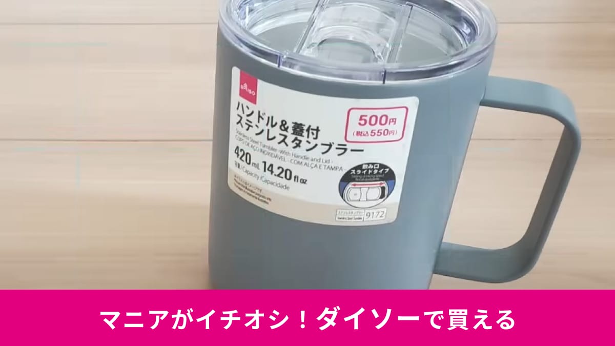 【ダイソー】なら「ステンレスタンブラー」が550円で買えるってマジ!?アイスもホットもOK！フタつきだからデスクでも安心