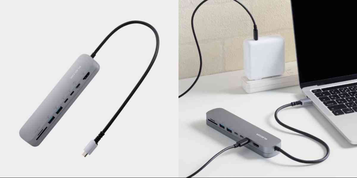 エレコム USB Type-C ハブ ドッキングステーション 7-in-1 アルミボディ 固定用スタンド付き USB-A×2 HDMI×1 USB-C×2 SD＋microSDカードスロット シルバー DST-C20SV