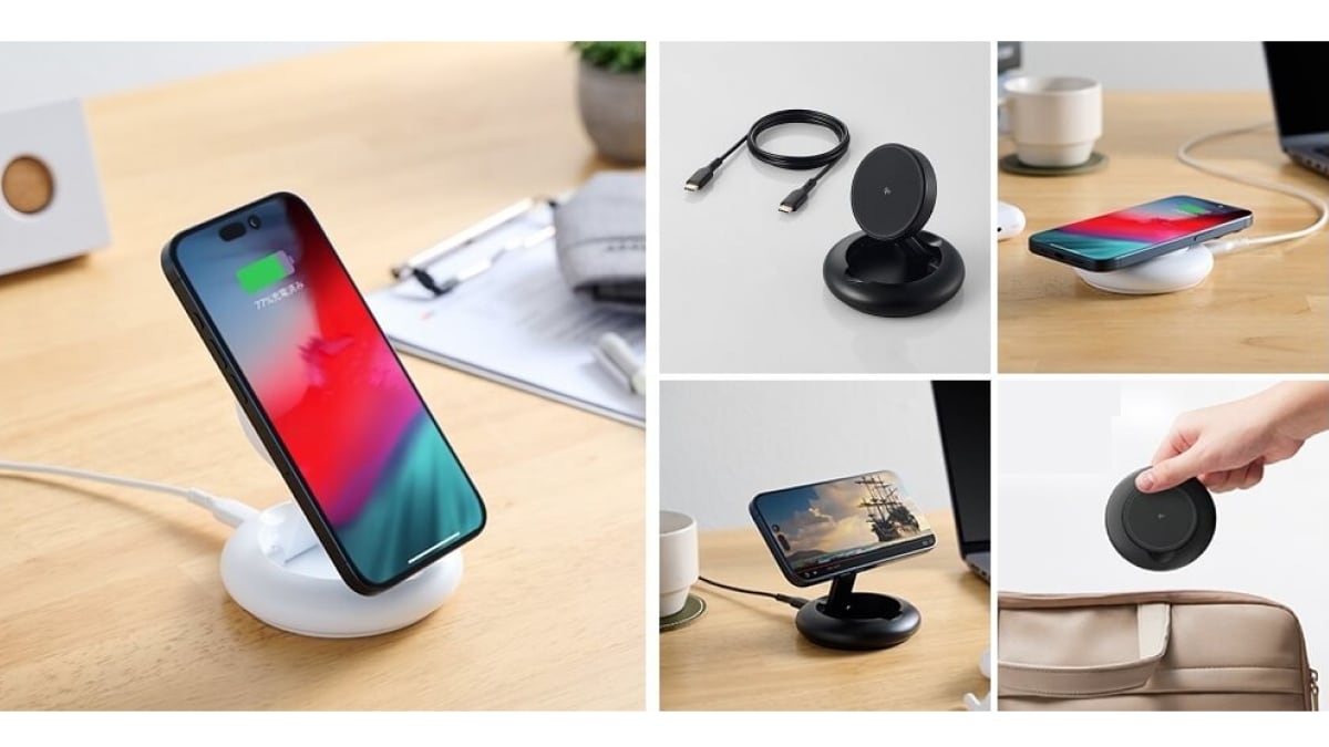 【エレコム】ワイヤレス充電器が新登場！Qi2対応スマホもマグネットで固定！角度調整もできて便利