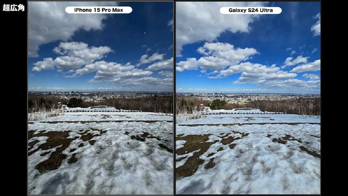 「iPhone 15 Pro Max」vs「Galaxy S24 Ultra」超広角・広角で撮影した画像で比較！