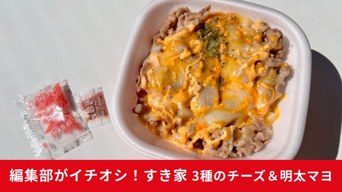 【すき家】「明太マヨチーズ牛丼」「とろ～り3種のチーズ牛丼」実食レビュー！ピリッとした味わいに舌鼓！