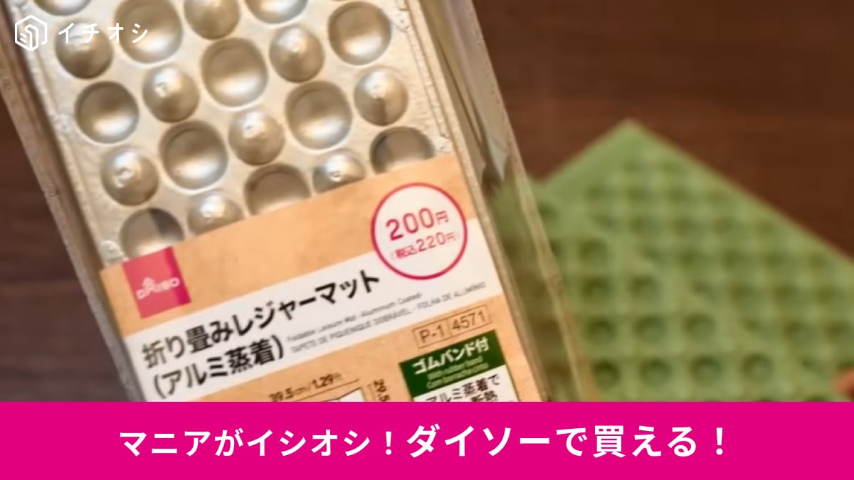 【ダイソー】新商品の「折り畳みレジャーマット」はアルミ蒸着で断熱性◎持ち運びやすくて220円なら絶対買いだよね！
