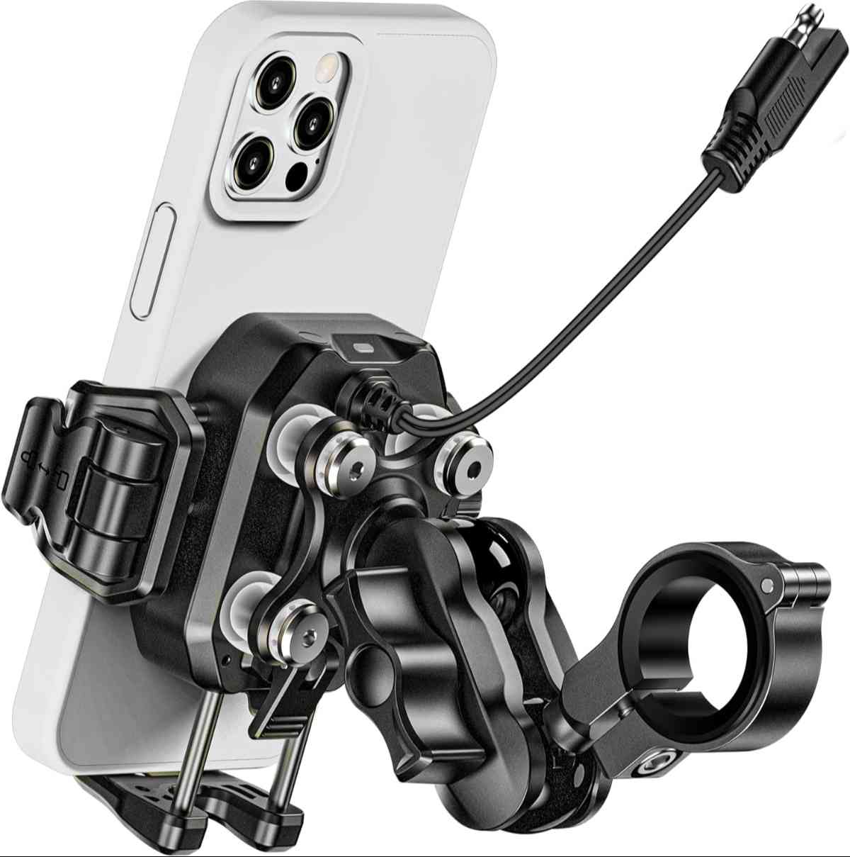 振動吸収&iPhoneの充電に対応しているバイクスマホホルダー