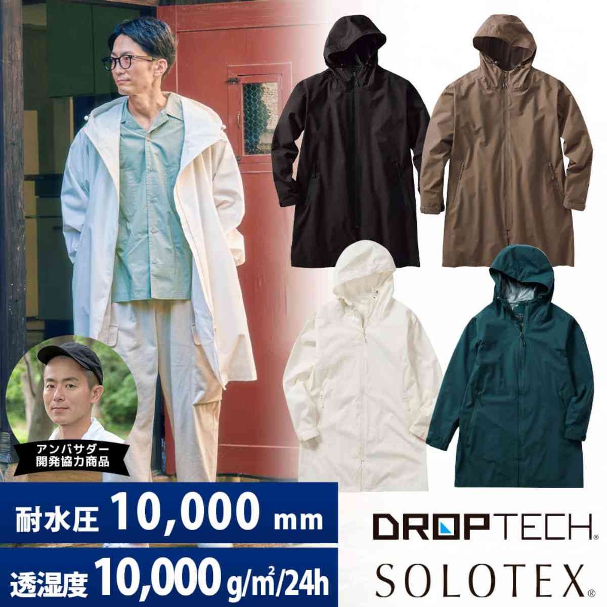 ワークマン「ソロテックス(R)使用バッグインレインコート」