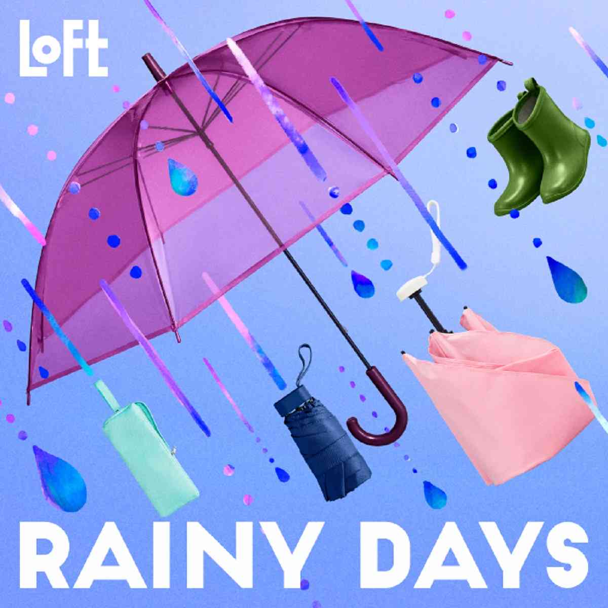 【ロフト】梅雨におすすめのレイングッズを集めた「RAINYDAYS」