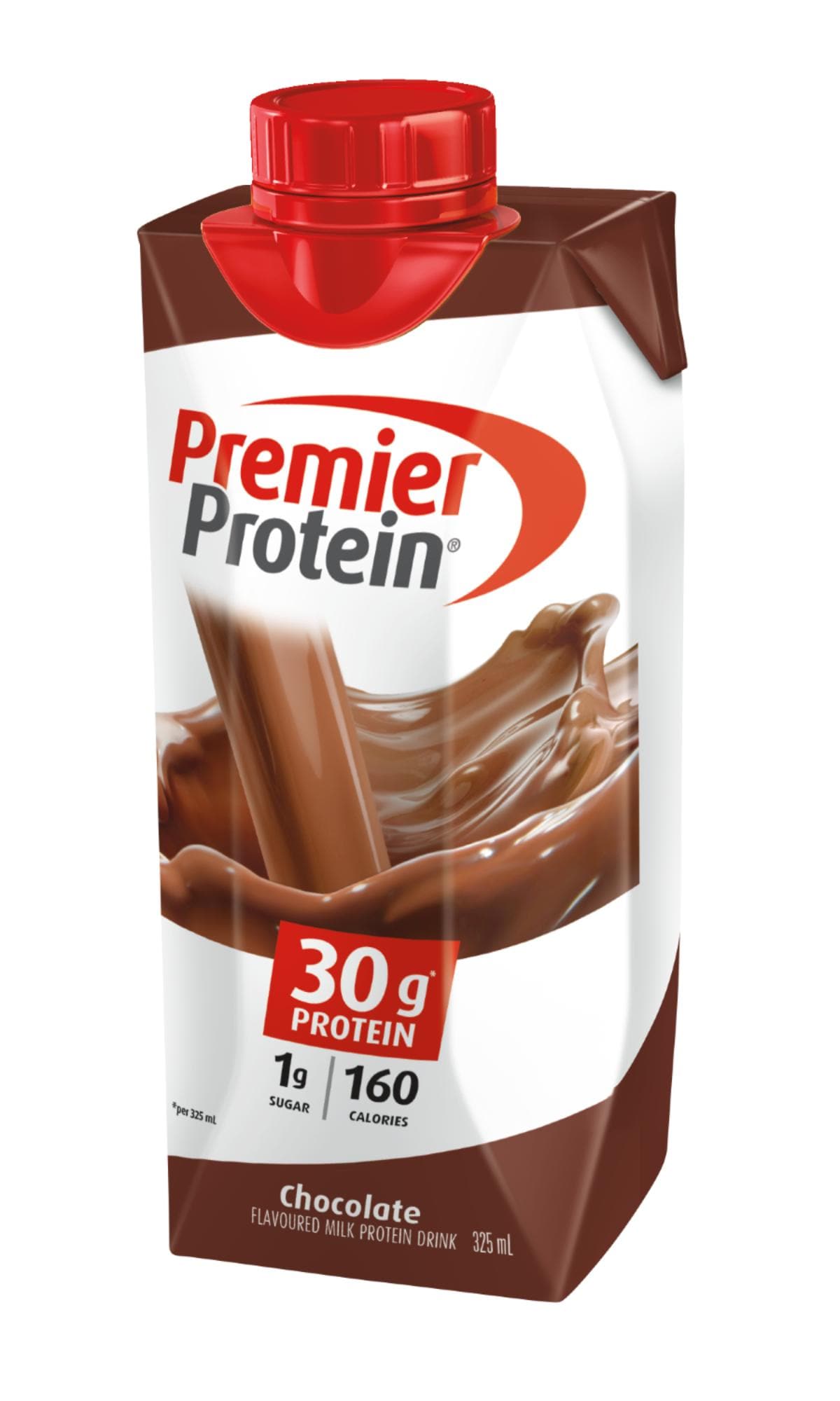 「プレミアプロテイン チョコレートドリンク」はキャップ付きで持ち運びに便利