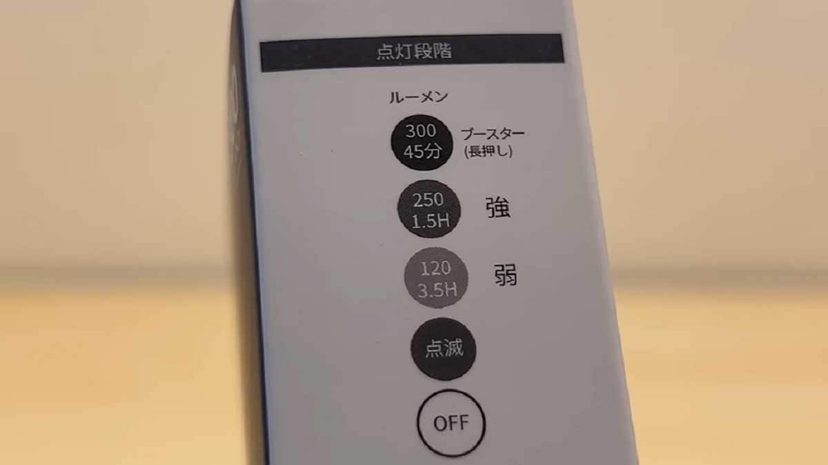 ダイソー「COBヘッドライト」は明るさの調整が可能