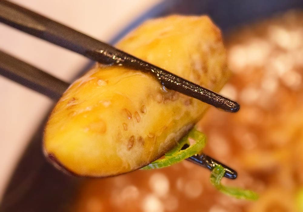 茄子はやや歯ごたえがあってジューシー。