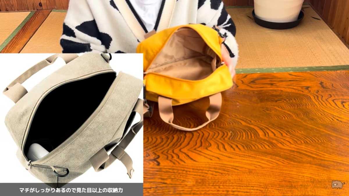 ワークマン「折り畳める2WAY撥水ミニボストンバッグ」は畳むとフラットに!