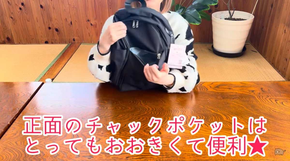 ワークマン「たためて自立する撥水デイリュック」はフロントのポケットも便利