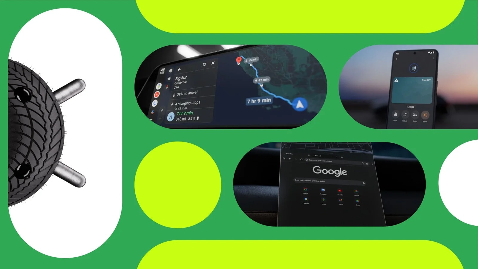 車へ情報送信(画像出典:Google What’s new with Android for cars at CES)