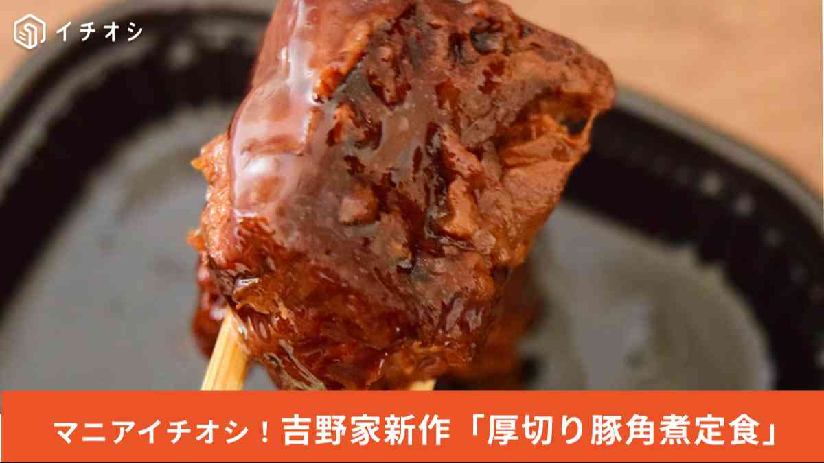 吉野家の新作「厚切り豚角煮定食」は角煮のインパクトがすごい