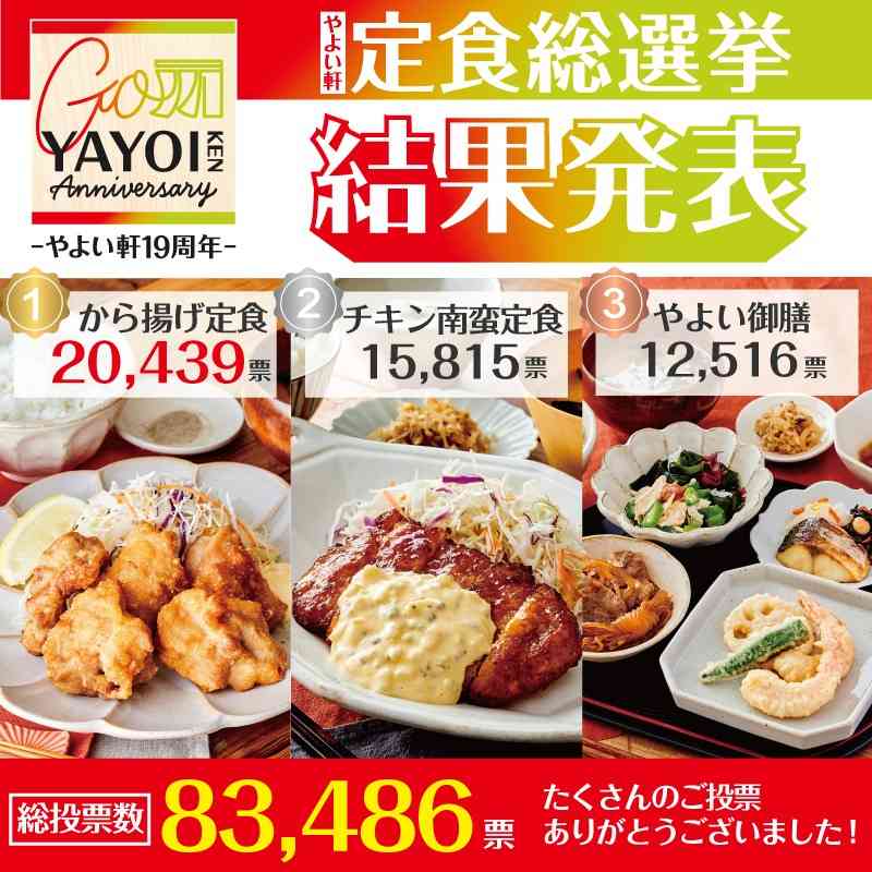 【やよい軒】人気No.1定食が決定!
