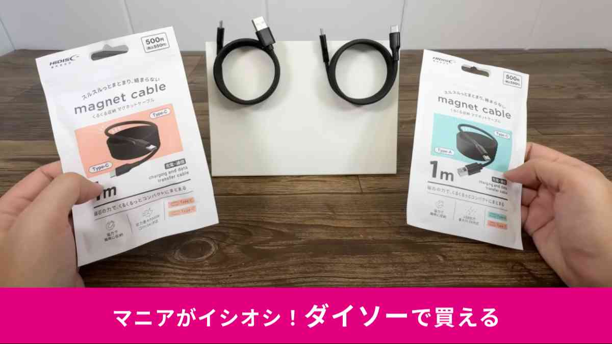 ダイソーの「マグネットケーブル」