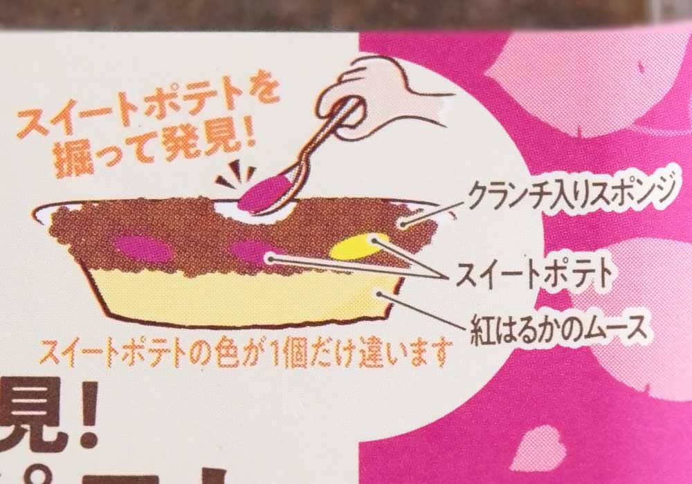 スイートポテト4つのうち1つは色合いが異なるという、遊び心も。