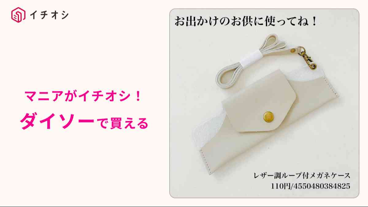 ダイソー┃レザー調ループ付メガネケース