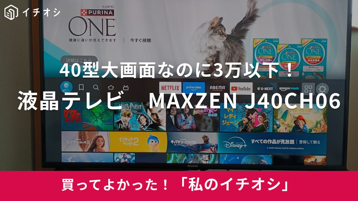 MAXZEN】大画面で3万以下なのに画質きれいすぎ！「液晶テレビ 40