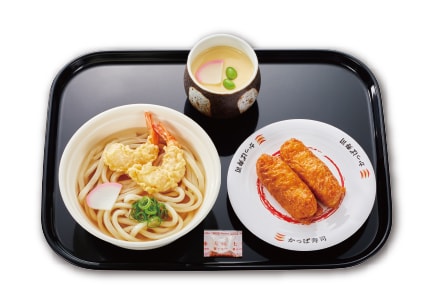 えび天うどん・茶碗蒸し・いなり2個セット