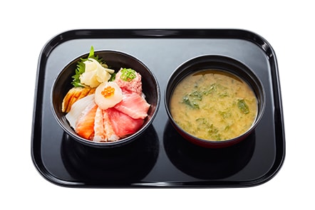 9種の海鮮丼あおさの味噌汁セット