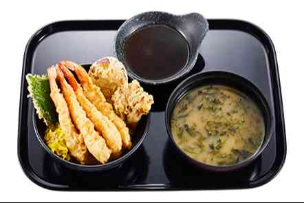 贅沢大えび天丼あおさの味噌汁セット
