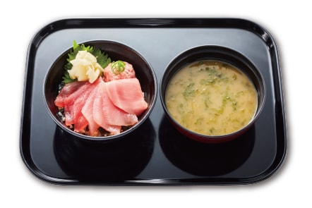 まぐろづくし丼あおさの味噌汁セット