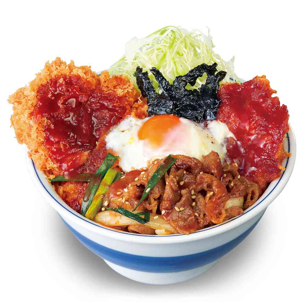 牛豚鶏のプルコギビビンカツ丼
