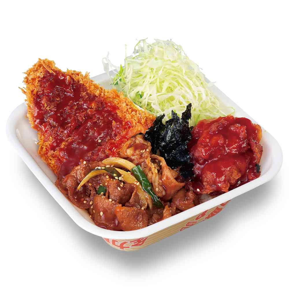 牛豚鶏のプルコギビビンカツ丼弁当(温玉なし)