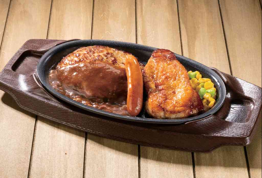 鉄板ハンバーグミックスグリル