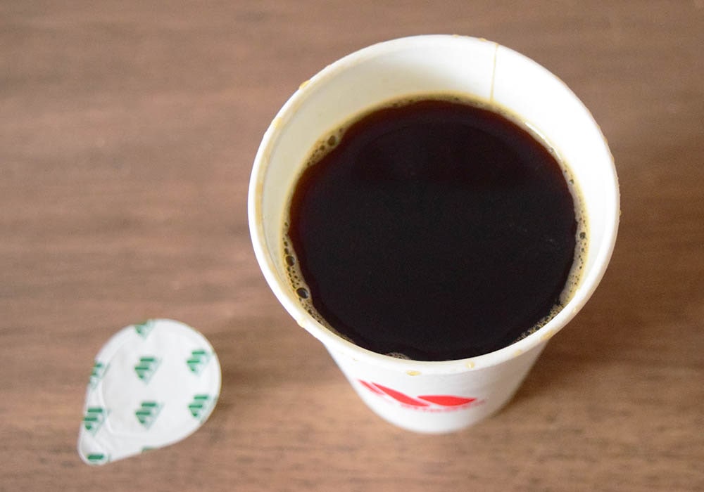 「氷なし」にしても、アイスコーヒーの量は十分に感じられます。