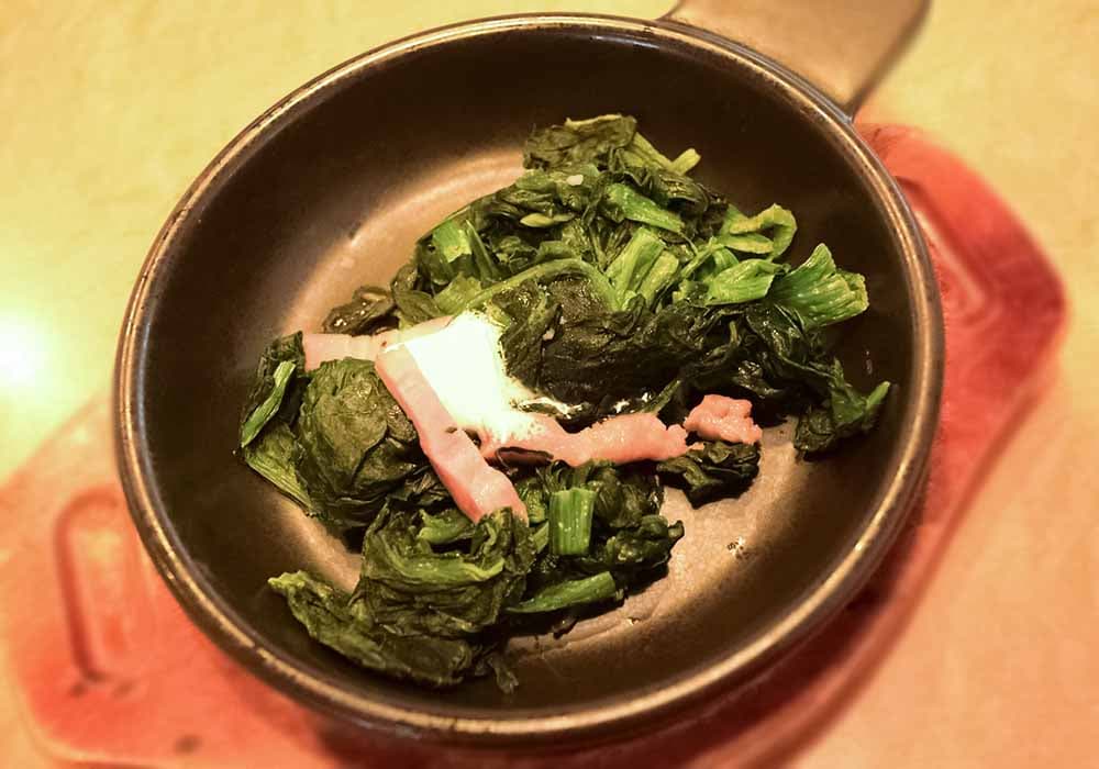 おすすめメニュー3:ほうれん草ベーコン