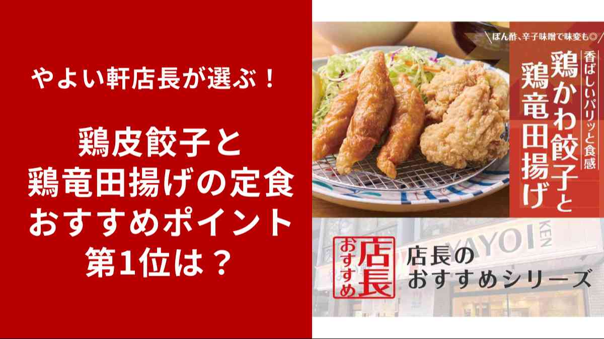「やよい軒」全国の店長が選んだ『鶏皮餃子と鶏竜田揚げの定食』おすすめポイントを発表!