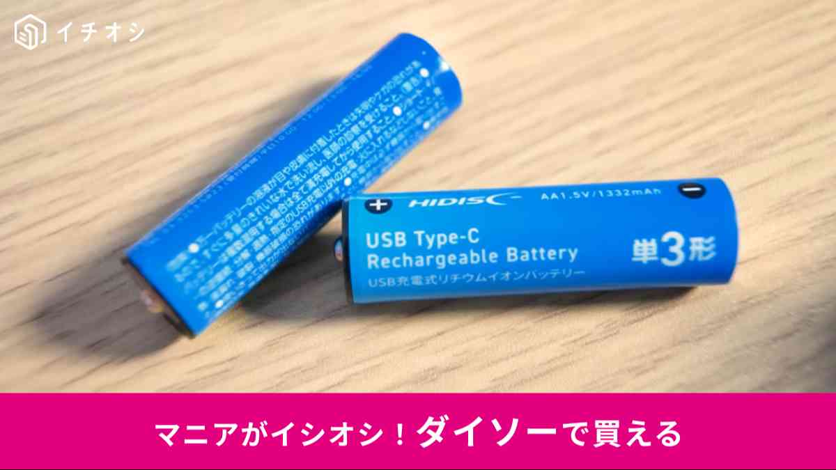 ダイソーの「Type-C充電池」