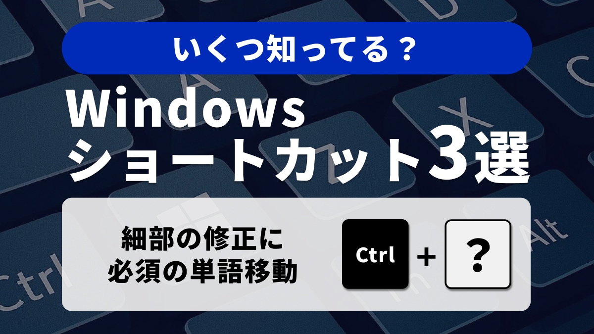 【Windows小技】単語と段落を同時に支配する！移動と選択のコンビネーション3選