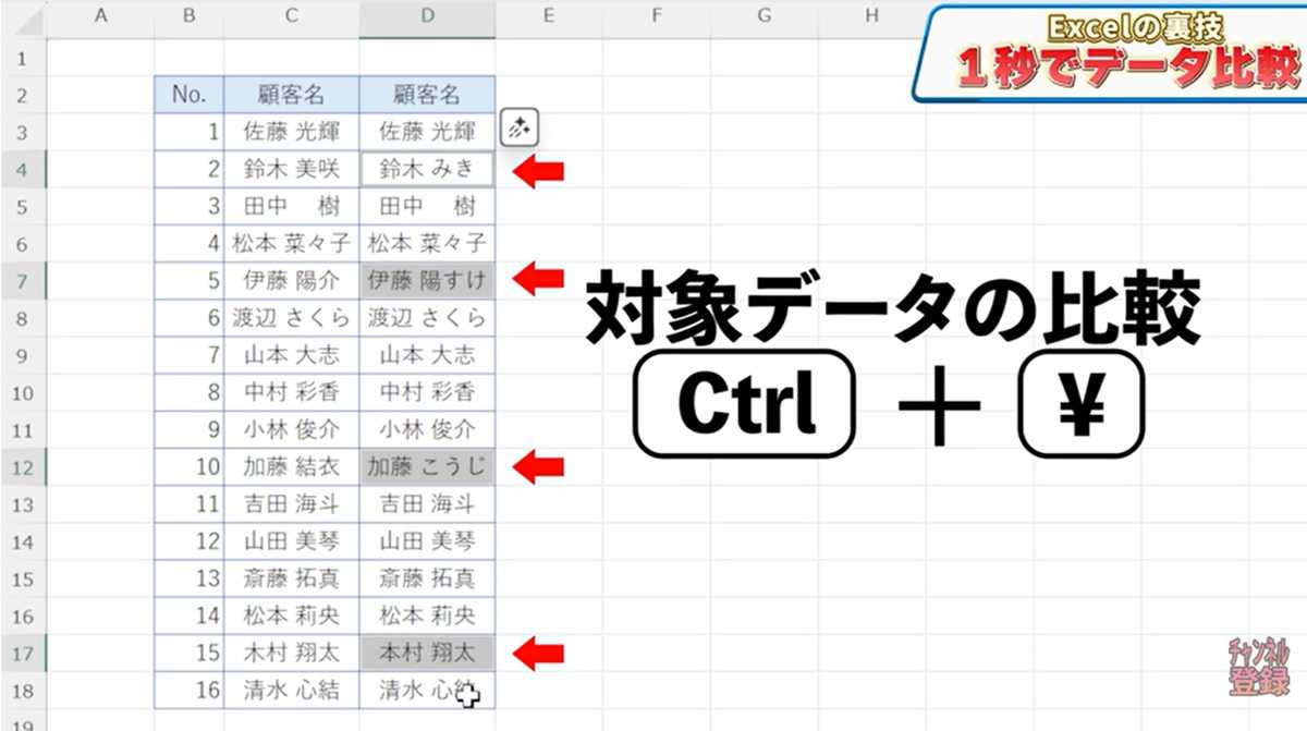 Excel超時短テクニック その1:たった1秒でデータ比較する裏ワザ