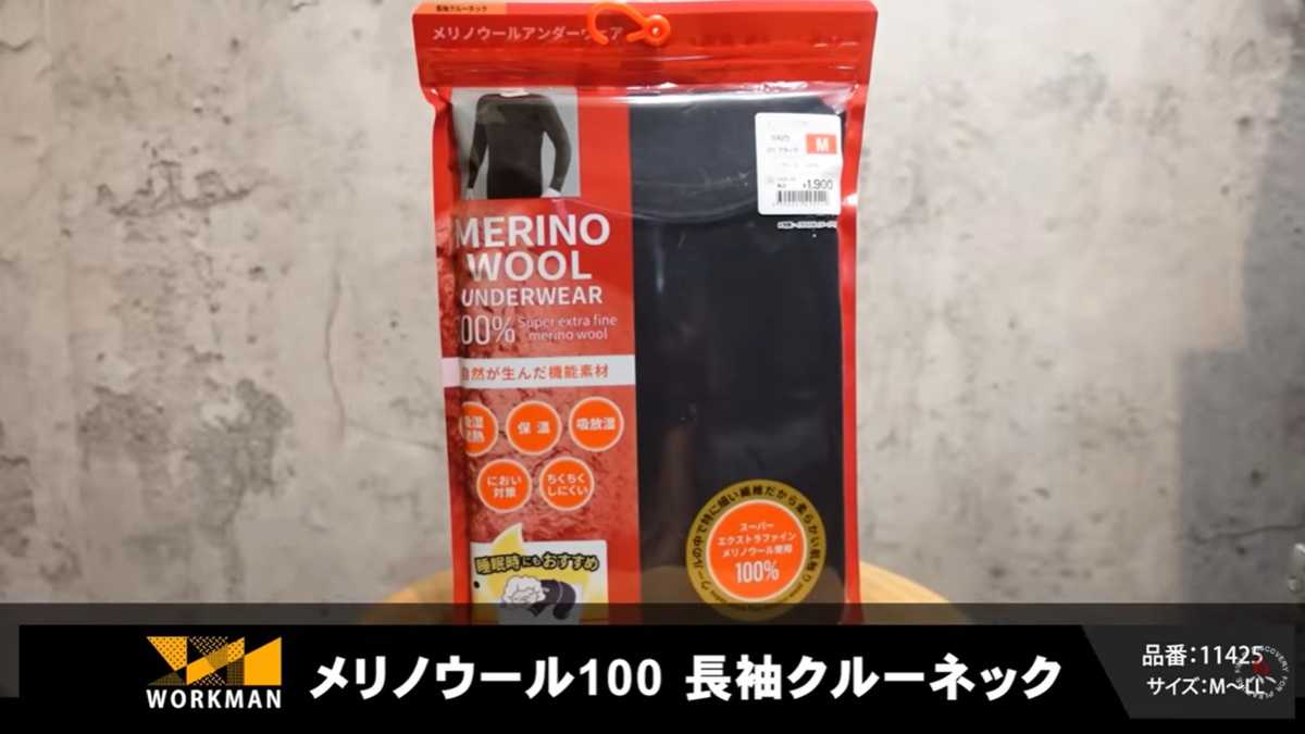 ワークマン「メリノウール100長袖クルーネック」は毎年人気
