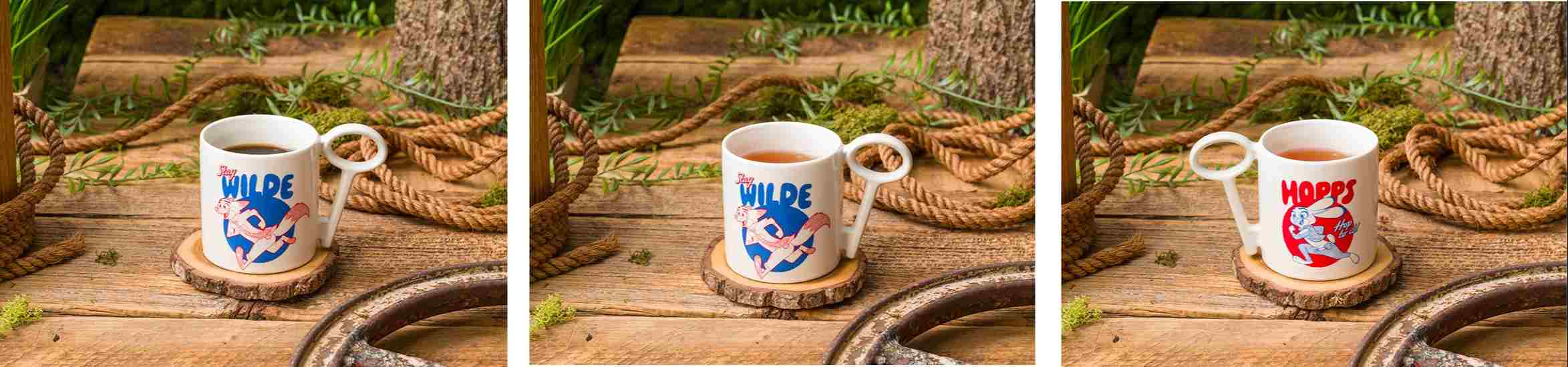 ホットコーヒー 、ホットティー 、ホットミルク